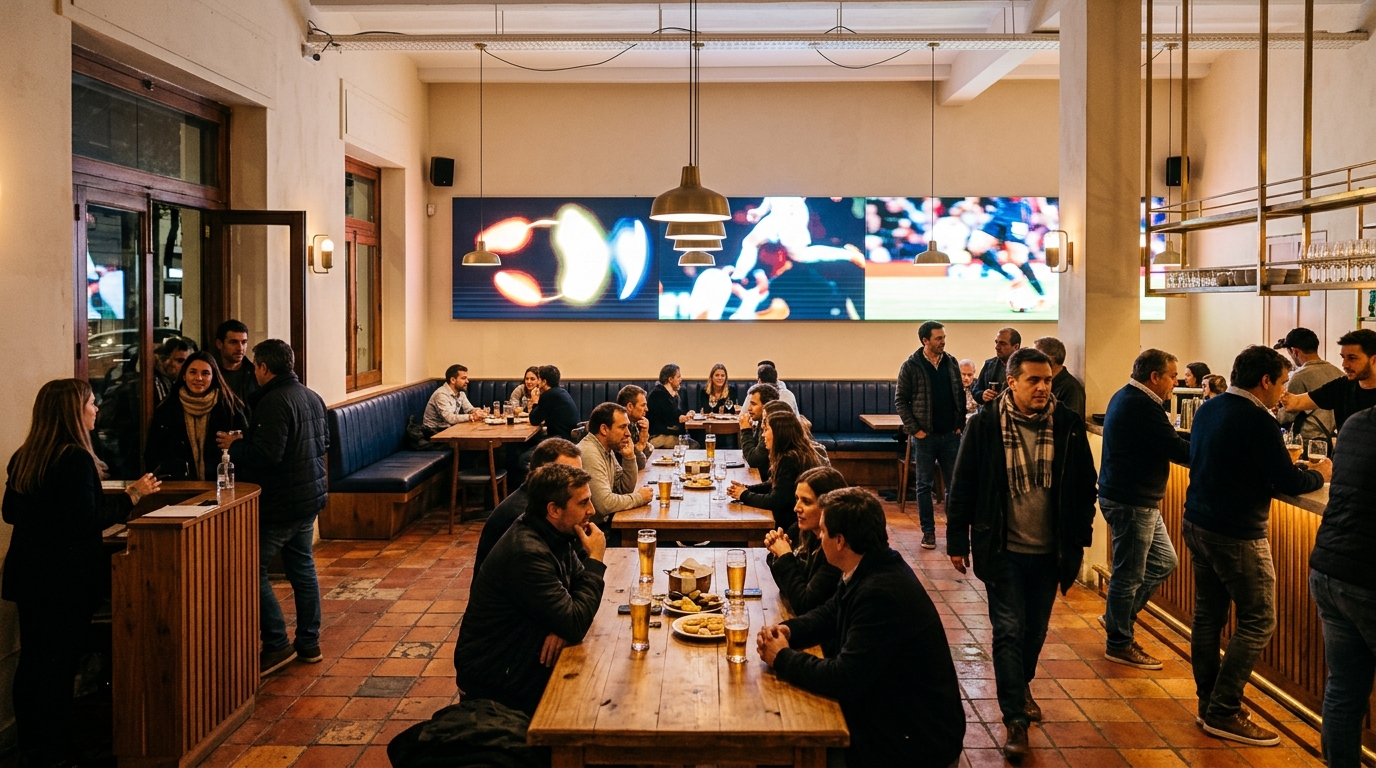 Wide interior view of the GameNightAR-style venue